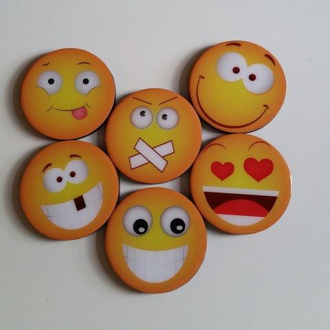 Emojis Coasters and keepsake box crate CEM0006  set of six (6)