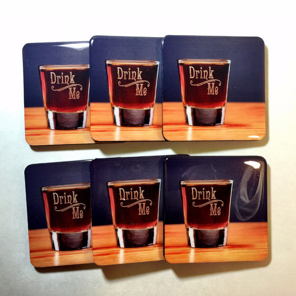 Tequila  Coaster Sq-keepsake box crate STQ0001 set of six (6)