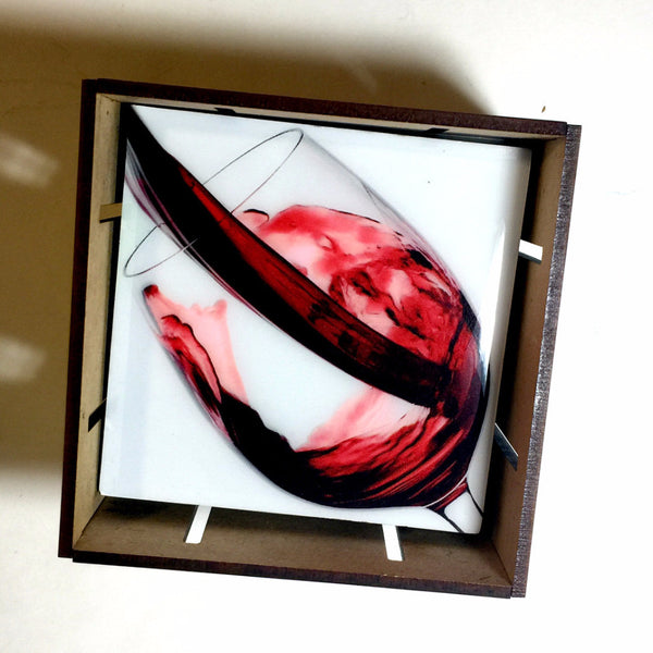 Red Wine - Coasters and keepsake box crate. SRW001 set of six (6)
