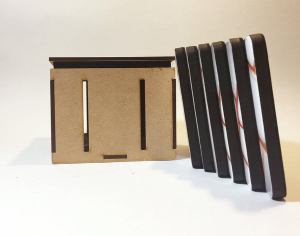 Red Wine - Coasters and keepsake box crate. SRW001 set of six (6)