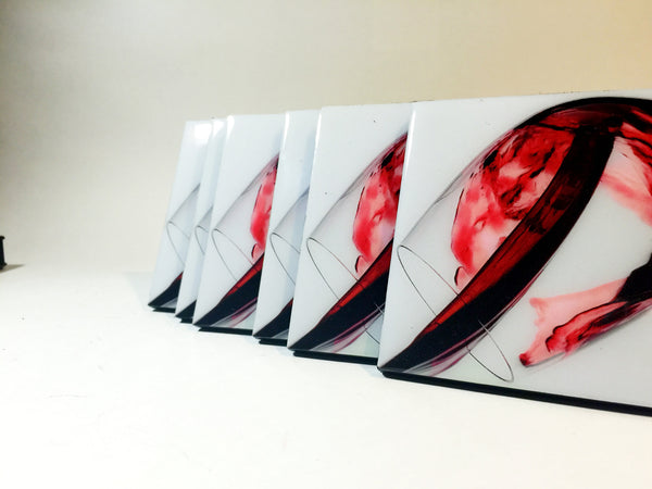 Red Wine - Coasters and keepsake box crate. SRW001 set of six (6)