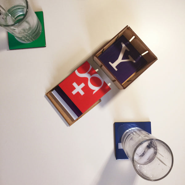 Social Media - Coasters and keepsake box crate SSM002 set of six (6)